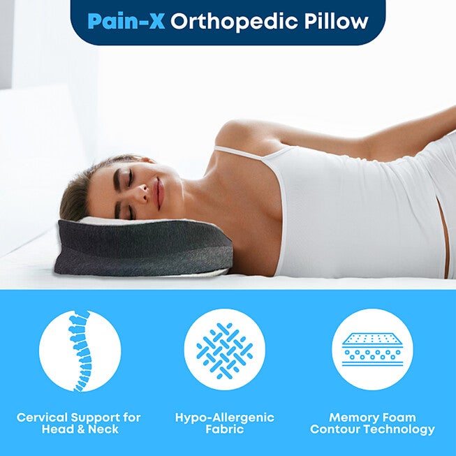 PainX Orthopedic Pillow, BLACK, alternate image number null