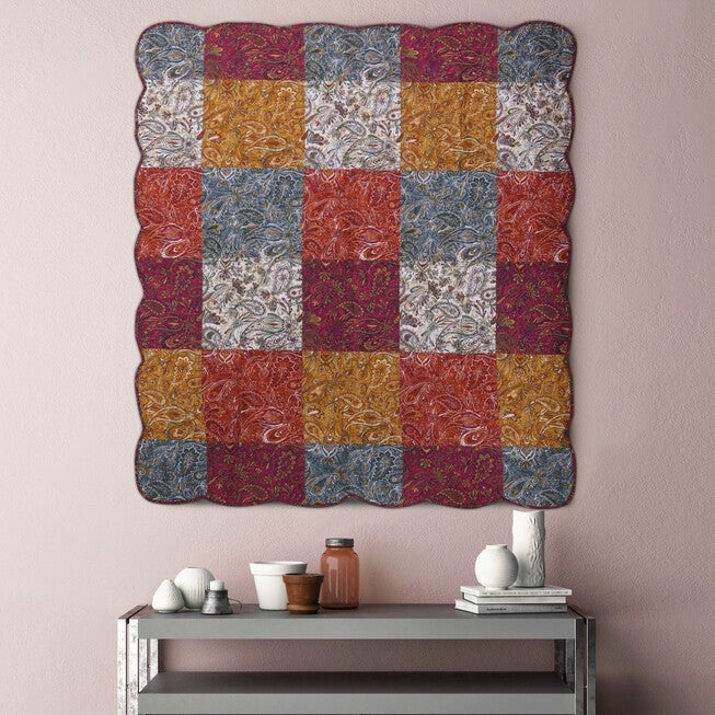 Paisley Slumber Quilted Throw Blanket, , alternate image number null