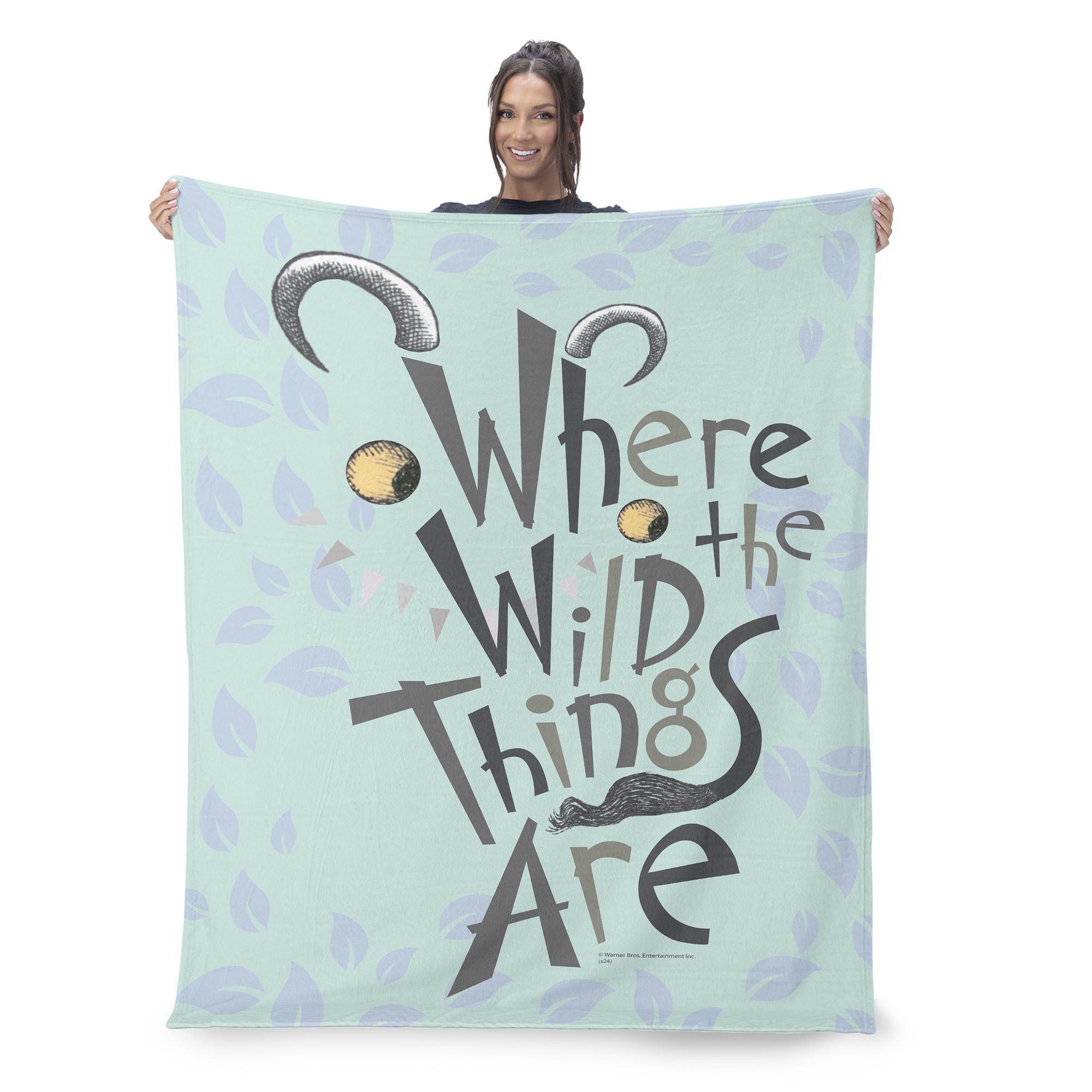 Warner Bros. Where the Wild Things Are In the Leaves Silk Touch Throw Blanket 50x60 Inches, BLUE, on-hover image number 1