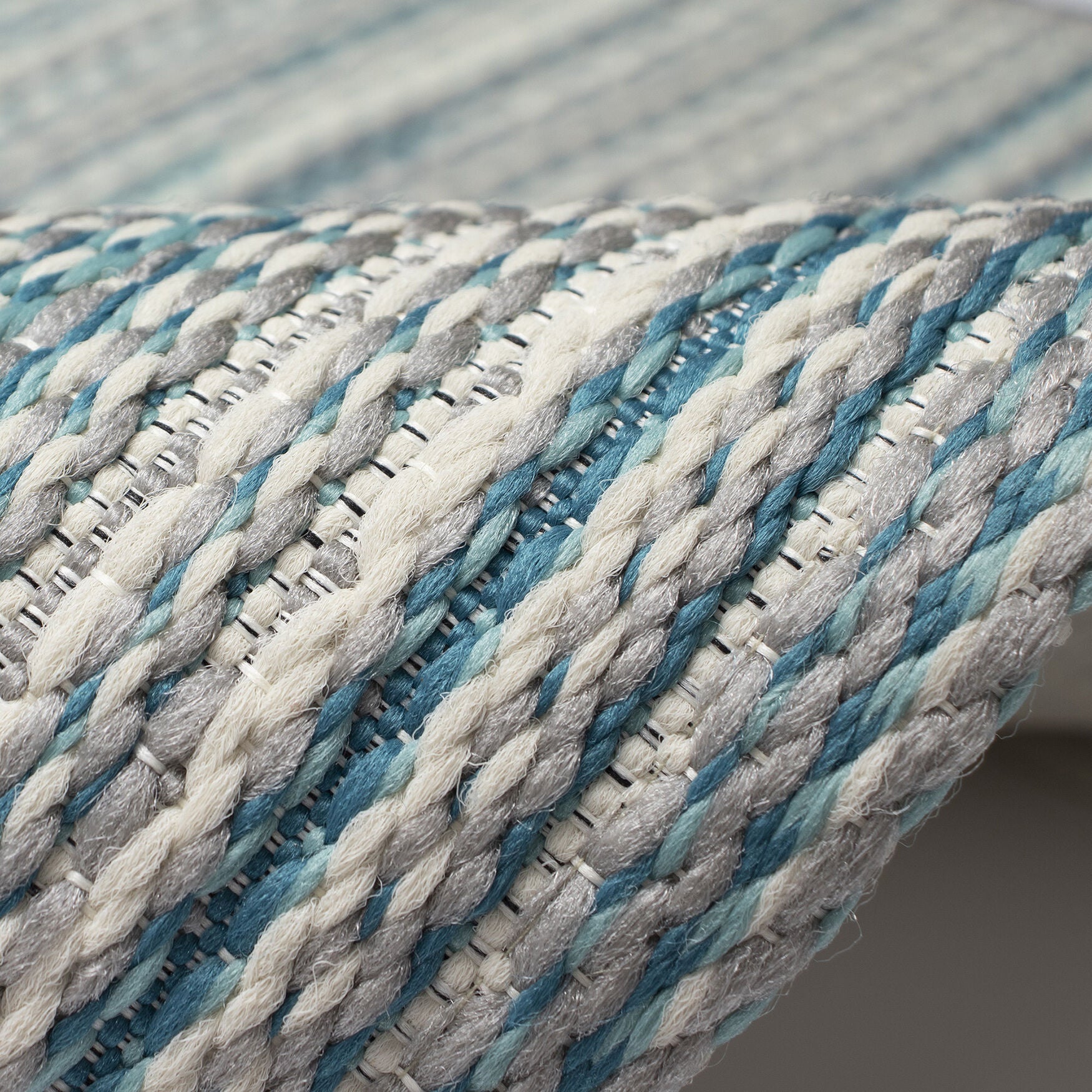 Miranda Tweed Stripe Indoor/Outdoor Area Rug Aqua, , alternate image number 3