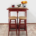 Breakfast Cart with Drop-Leaf Table-Red, , alternate image number null