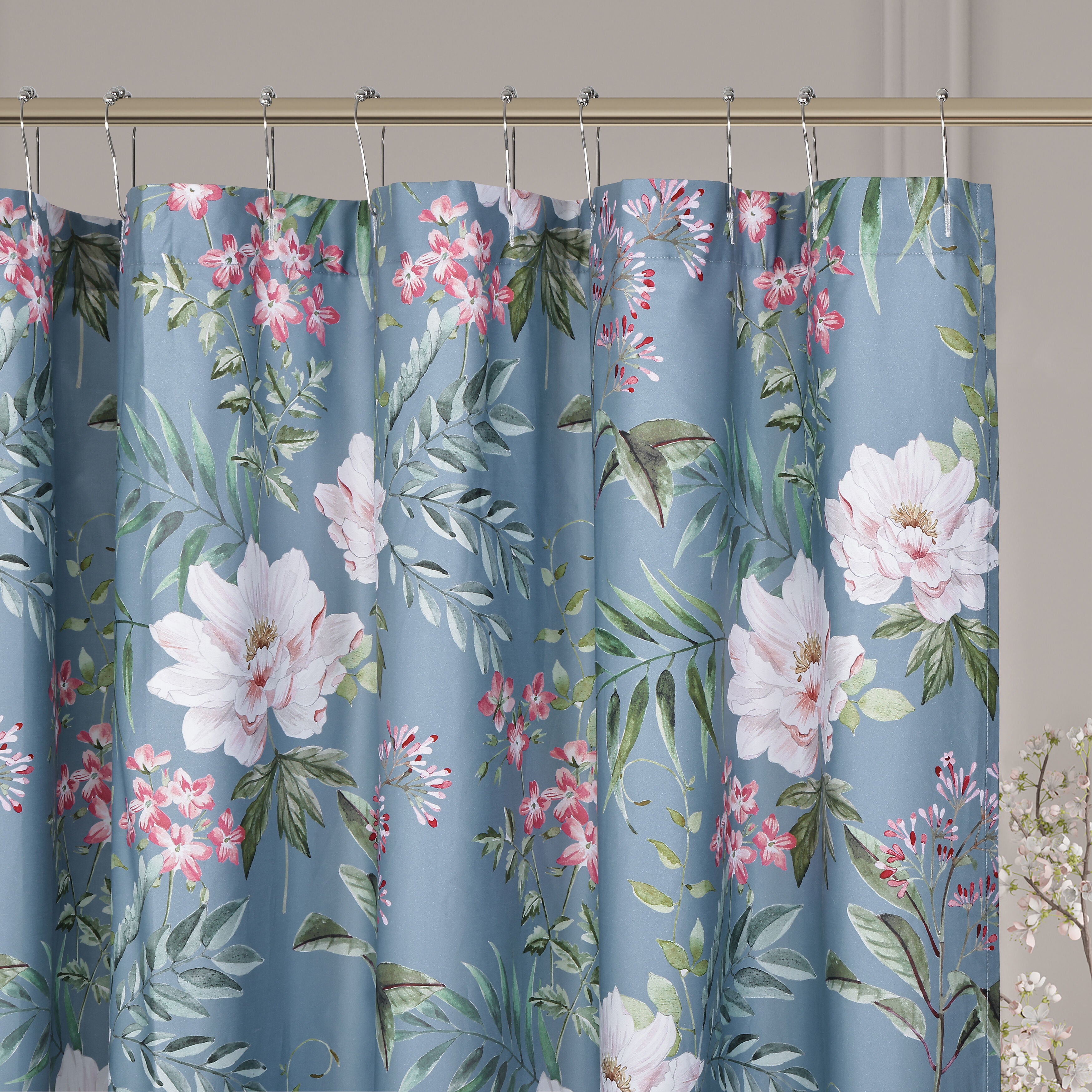 SAVANNAH SHOWER CURTAIN, TURQUOISE, alternate image number 1