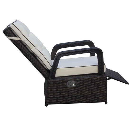 Brusell Outdoor Wicker Recliner Patio Chair With Cushions Patio Chair, , alternate image number null