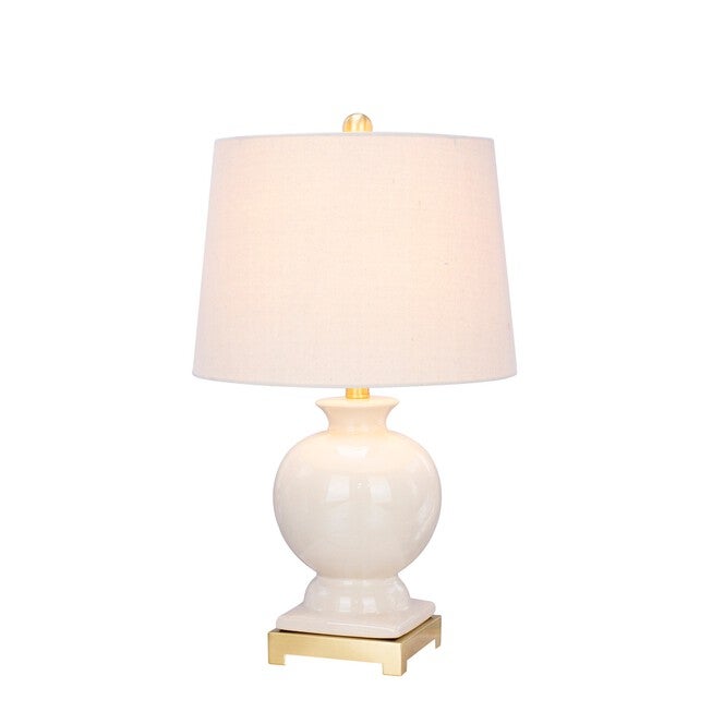 Crackle & Satin Brass Ceramic Eggshell Clear 24 inches Table Lamp, CLEAR, hi-res image number null
