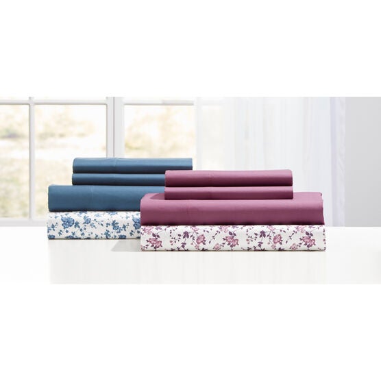 2 Pack Floral Value Sheet Set, SOFT PLUM, hi-res image number null