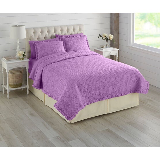 Jane Ruffle Edge Coverlet, VIOLET, hi-res image number null