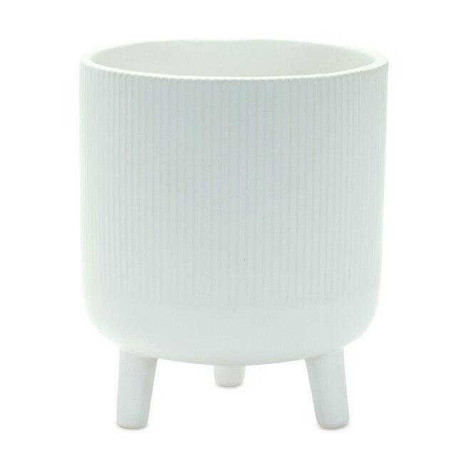 Pot w/Legs (Set of 2) 3.25 inchesD x 4 inchesH, 4.5 inchesD x 5.5 inchesH Dolomite, WHITE, alternate image number 1