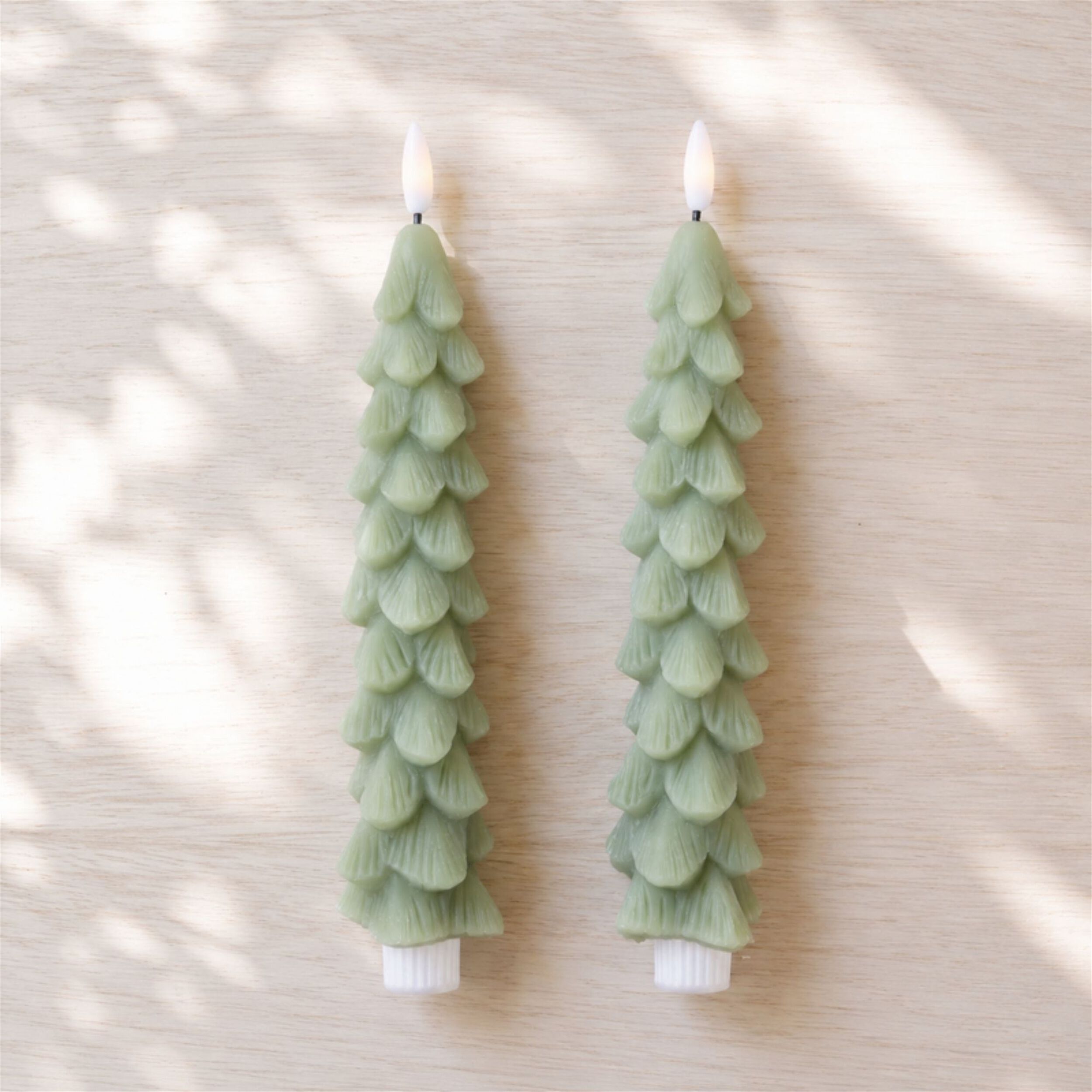 FIA Wick Tree Taper Candle (Set of 2), GREEN, alternate image number 1