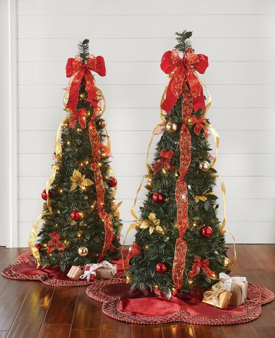 Fully Decorated Pre-Lit 4½&apos; Pop-Up Christmas Tree, 