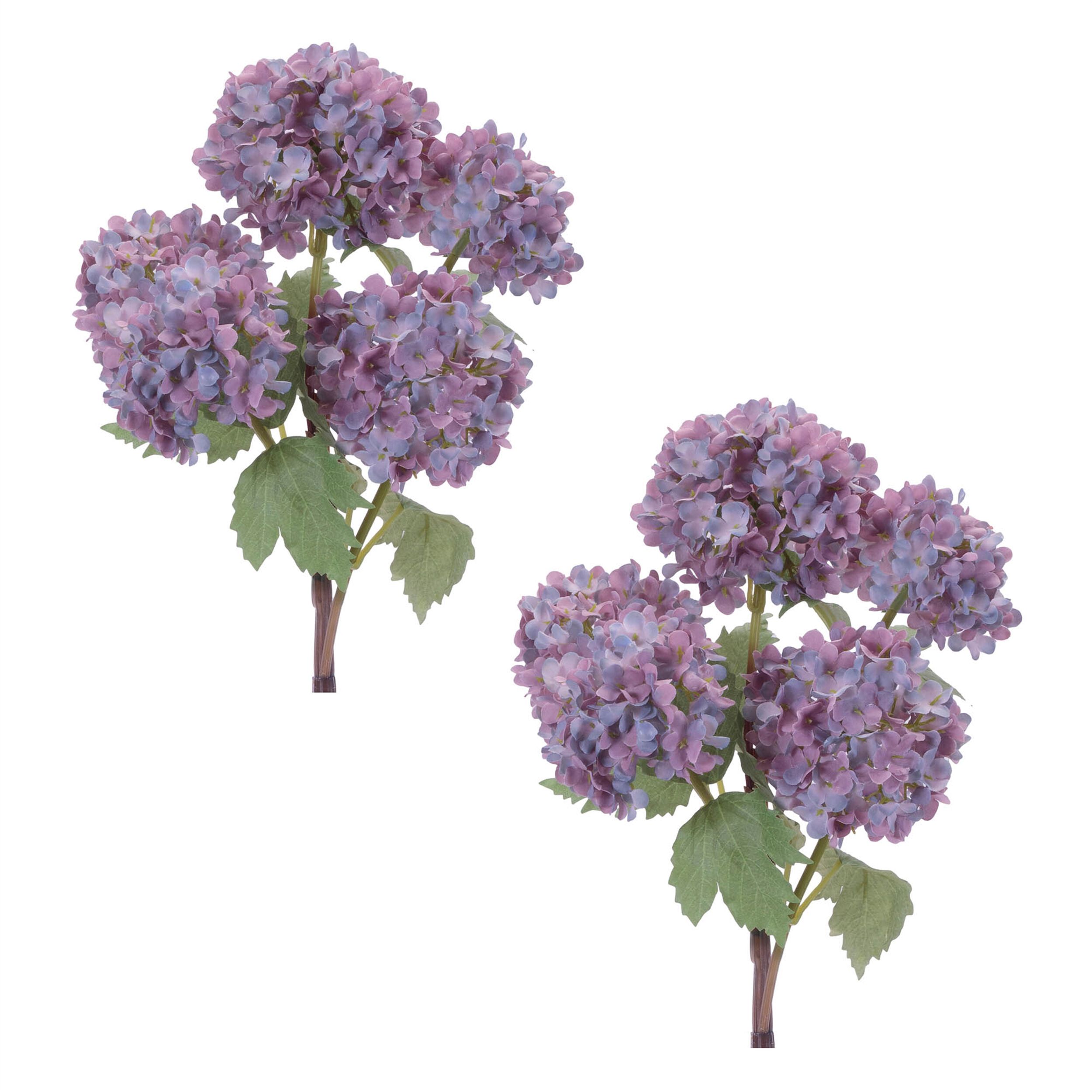 Hydrangea Floral Spray Set of 2, PURPLE GREEN, alternate image number 2
