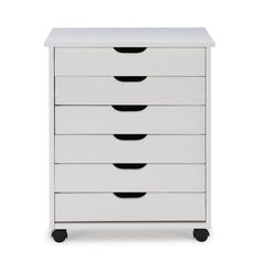 Croghan Six Drawer Wide Rolling Storage Cart