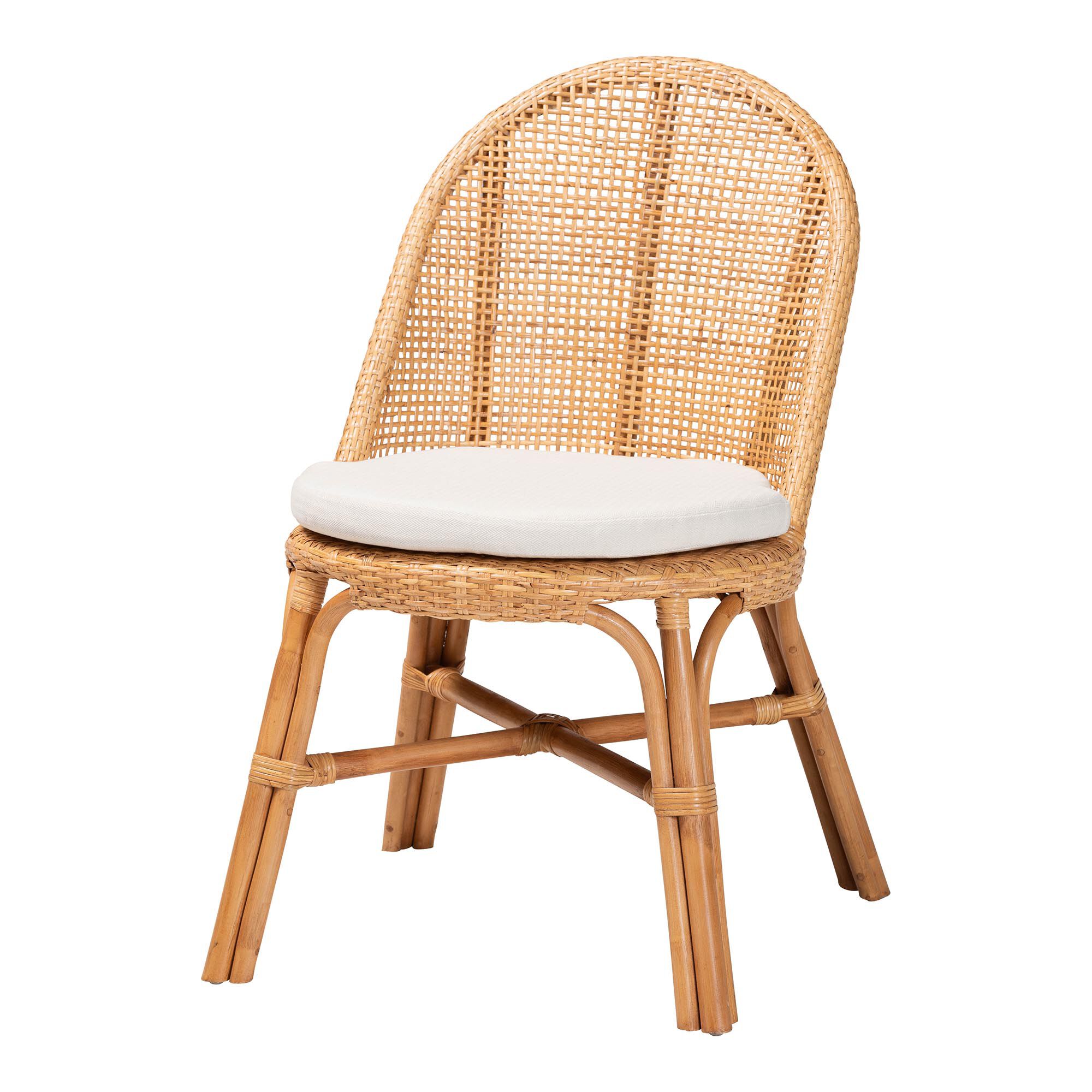 Daniela Bohemian Light Honey Rattan Dining Chair, HONEY, alternate image number 1