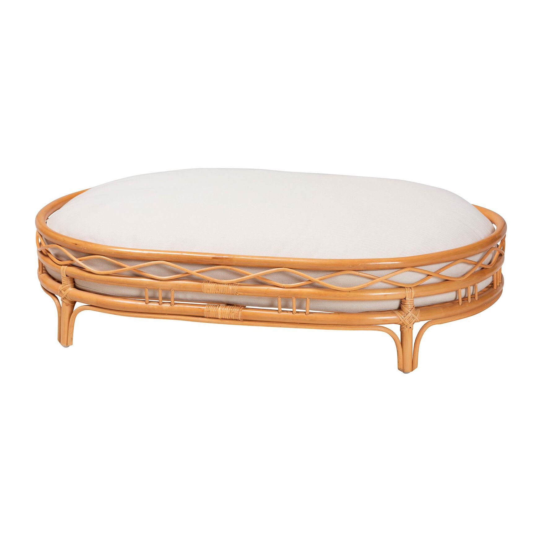 Jovia Bohemian Honey Rattan Pet Bed, HONEY, hi-res image number 0