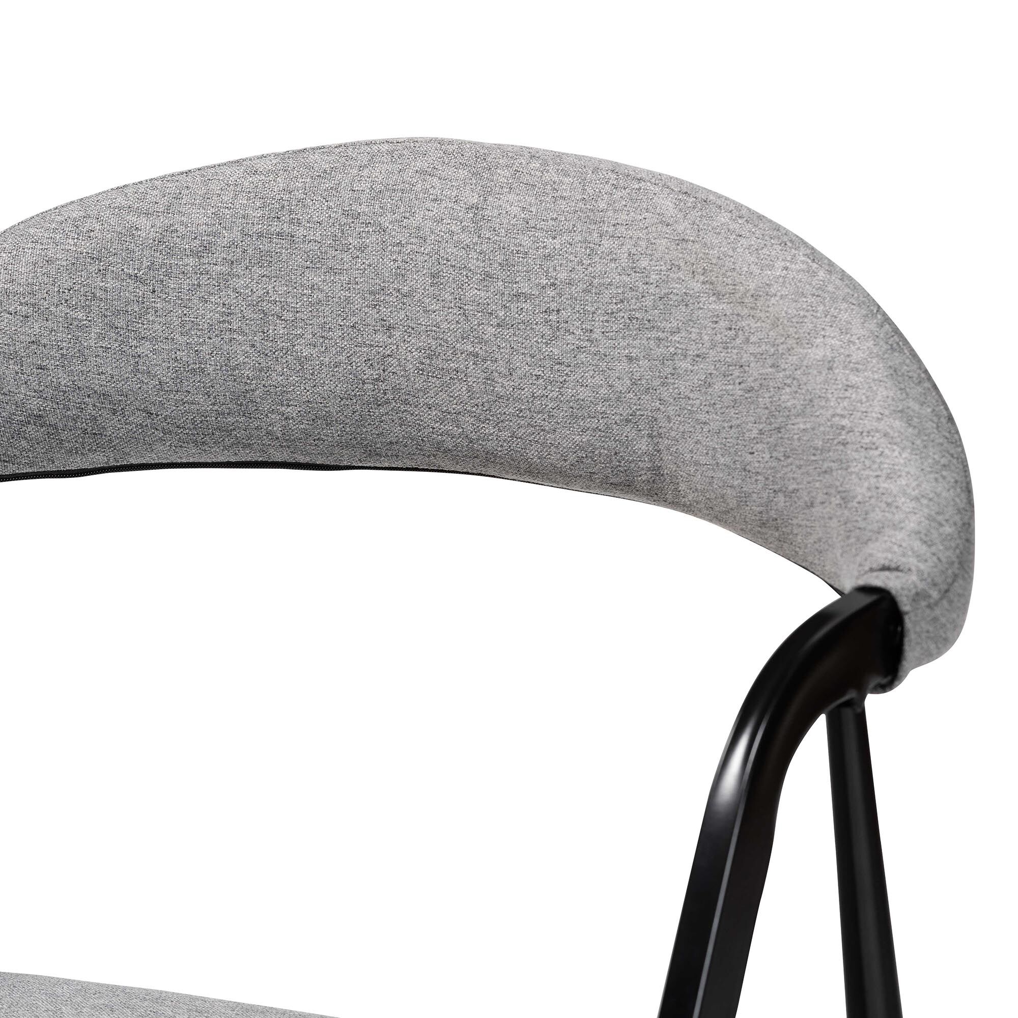 Orrin Modern Industrial Fabric and Metal Dining Chair, GREY, alternate image number 6