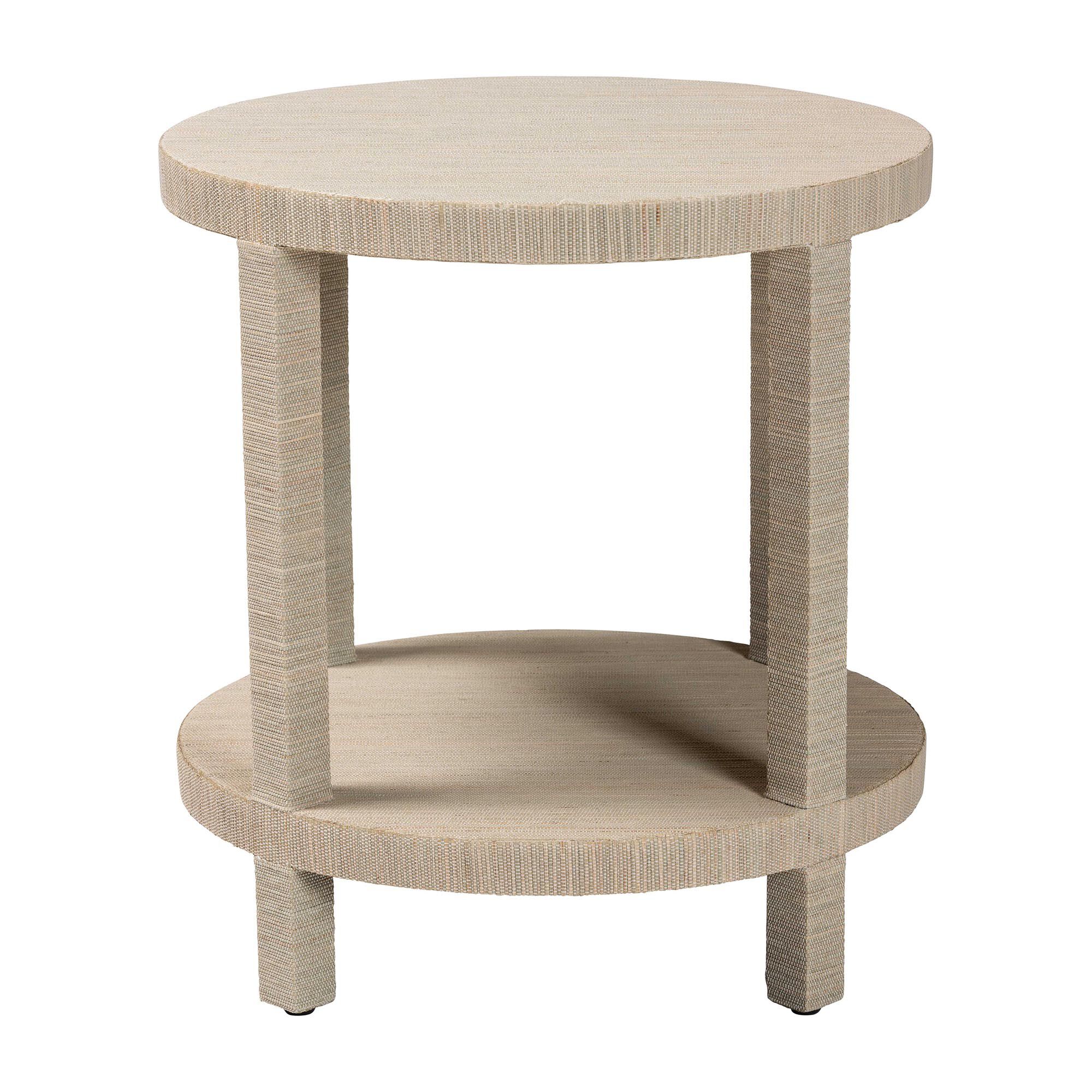 Rocco Bohemian Woven Grasscloth End Table, NATURAL, alternate image number 2