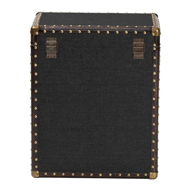 Agatha Vintage Black Canvas 2-Drawer Storage Trunk, BLACK, alternate image number 5