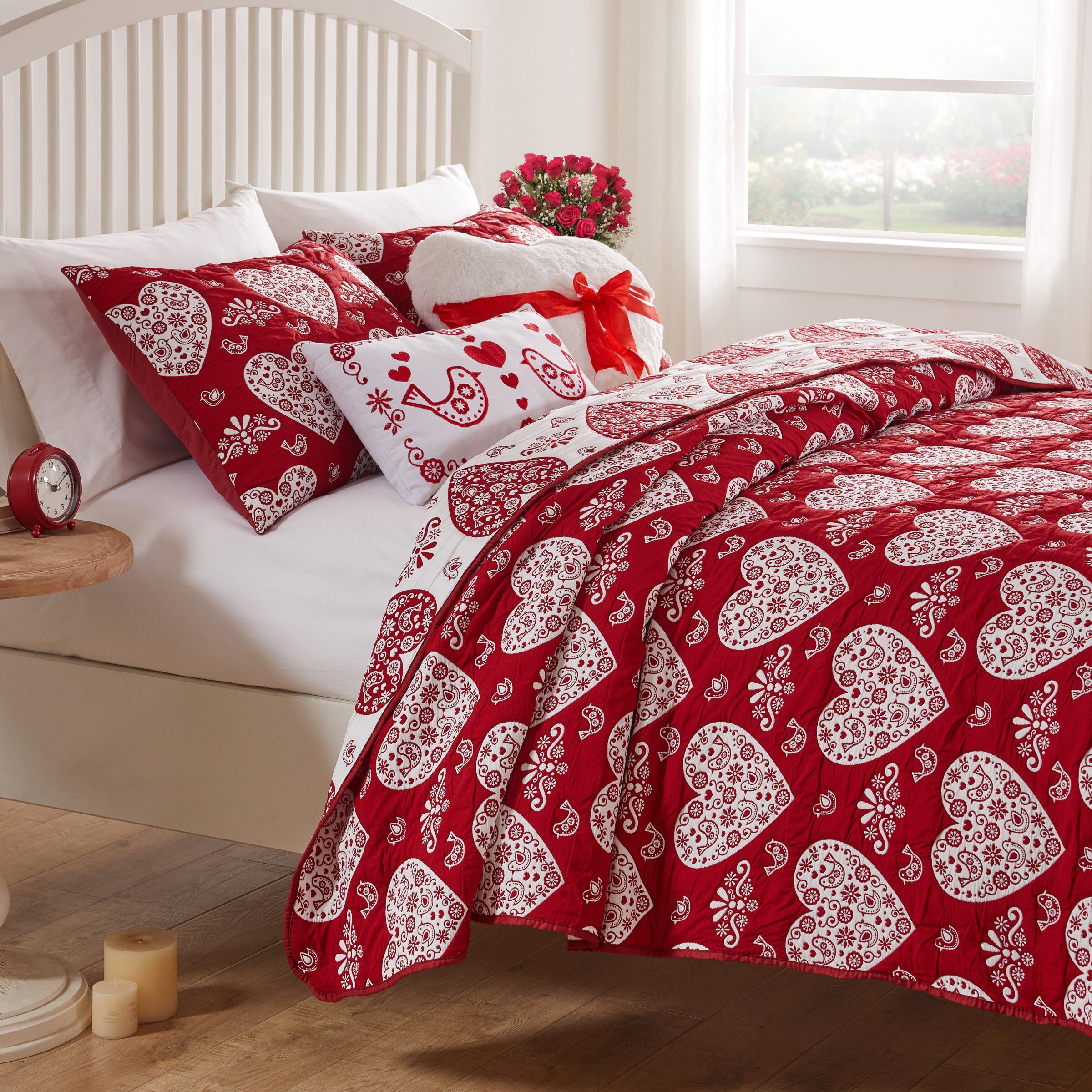 Greenland Home Sedona Bonus Quilt Set King - Copripiumino, Federe E 2 Cuscini Ricamati, 5 Pezzi, Pre-lavato