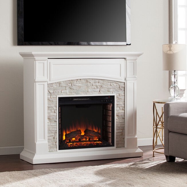 Seneca Electric Media Fireplace, WHITE, hi-res image number null
