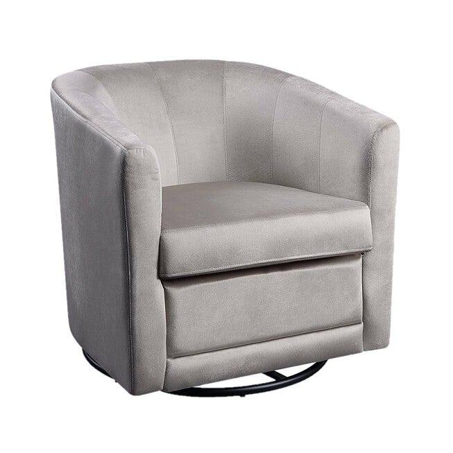 Kappa Velvet Upholstered Swivel Accent Chair, Taupe, , alternate image number 2