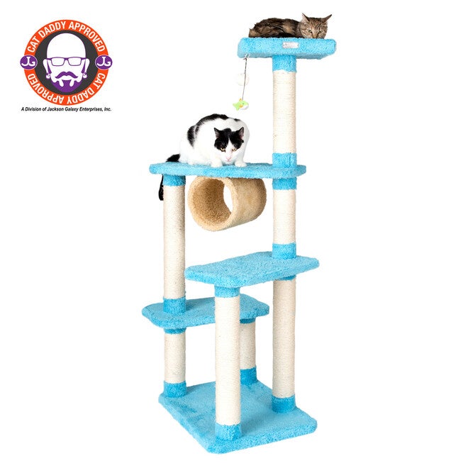 Real Wood 61 inches Cat Climber Junggle Tree With Platforms, SKY, hi-res image number null