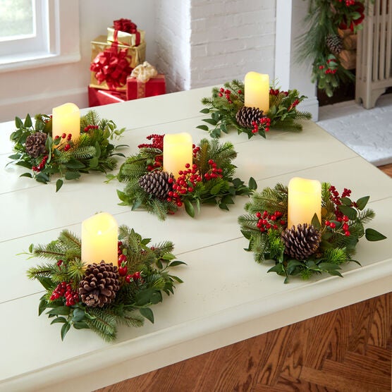 Bellmead Holiday Candle Ring, Set of 5, MULTI