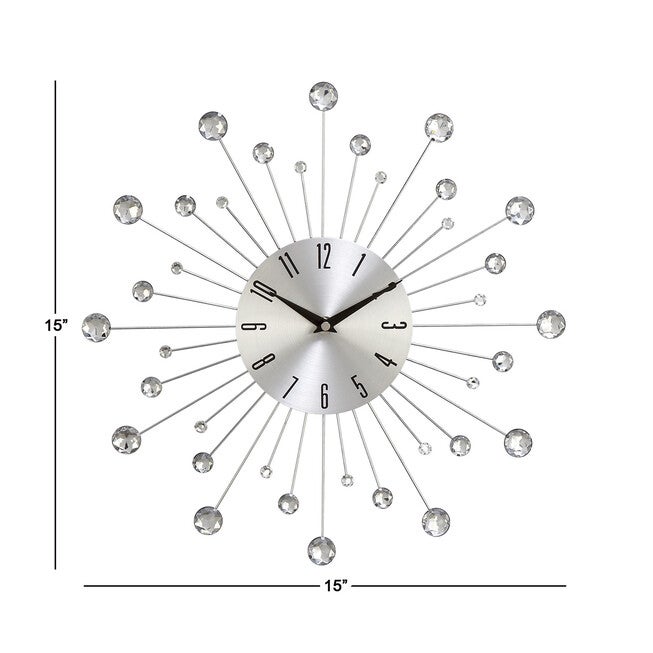 Silver Glam Metal Wall Clock, , alternate image number 5