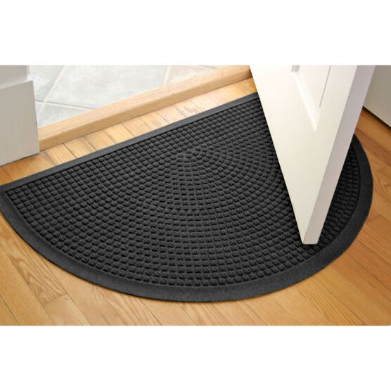 Aqua Shield® Squares Half Oval Door Mat 24"x39", , alternate image number null