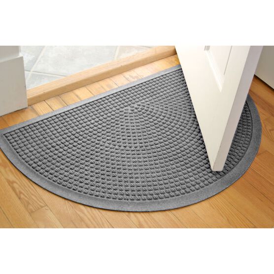 Aqua Shield® Squares Half Oval Door Mat 24"x39", , alternate image number null