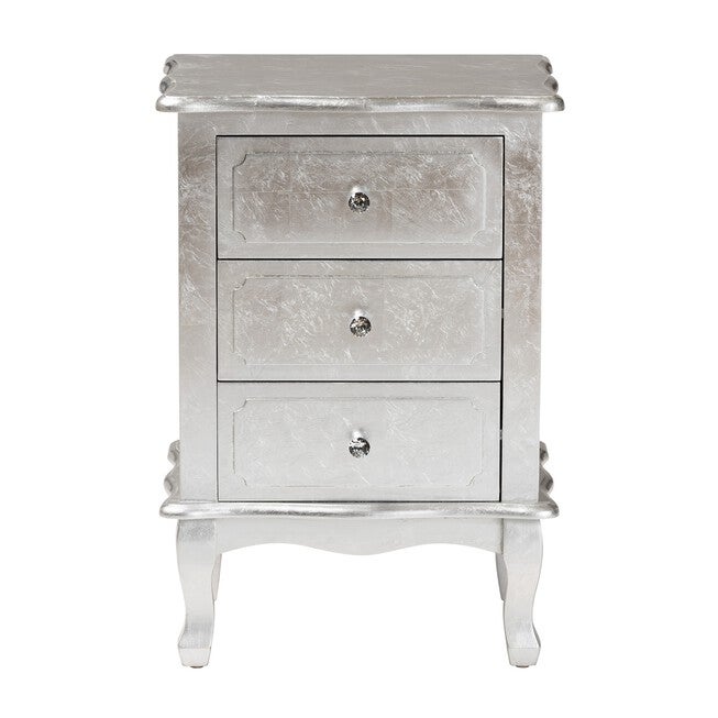 Newton Classic And Traditional Gold Finished Wood 3-Drawer Nightstand, , alternate image number 2