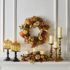 11"H x 6"Diam. Pre-Lit Glass Pumpkin on Stand, , alternate image number null