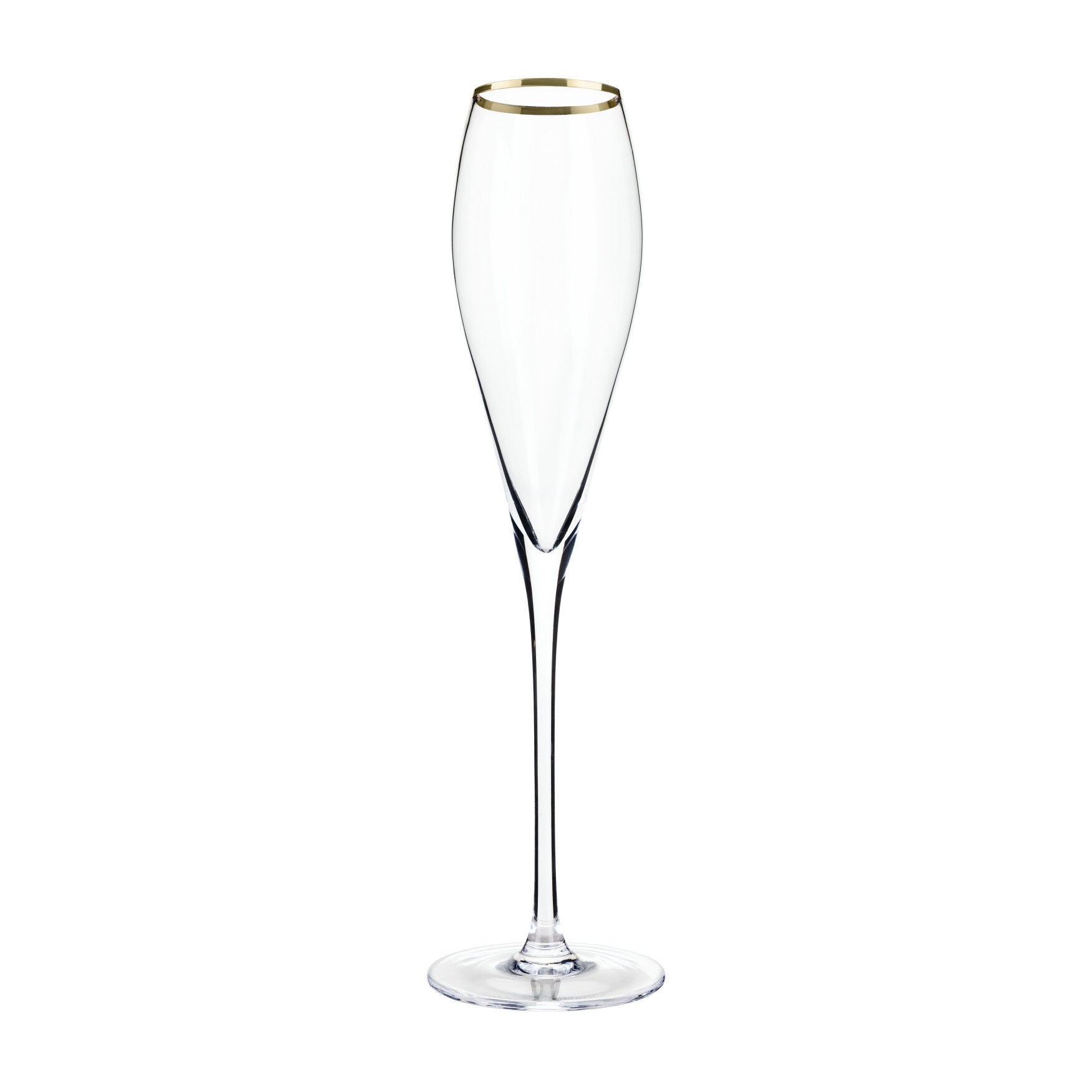 Gold-Rimmed Crystal Champagne Flutes, , alternate image number 3