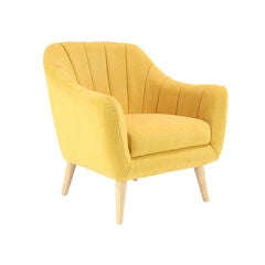 Yellow Polyester And Wood Modern Accent Chair Accent Chair