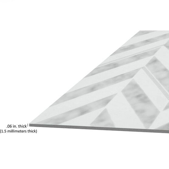 Retro 12x12 Self Adhesive Vinyl Floor Tile - Chevron - 20 Tiles/20 sq. ft., , alternate image number null