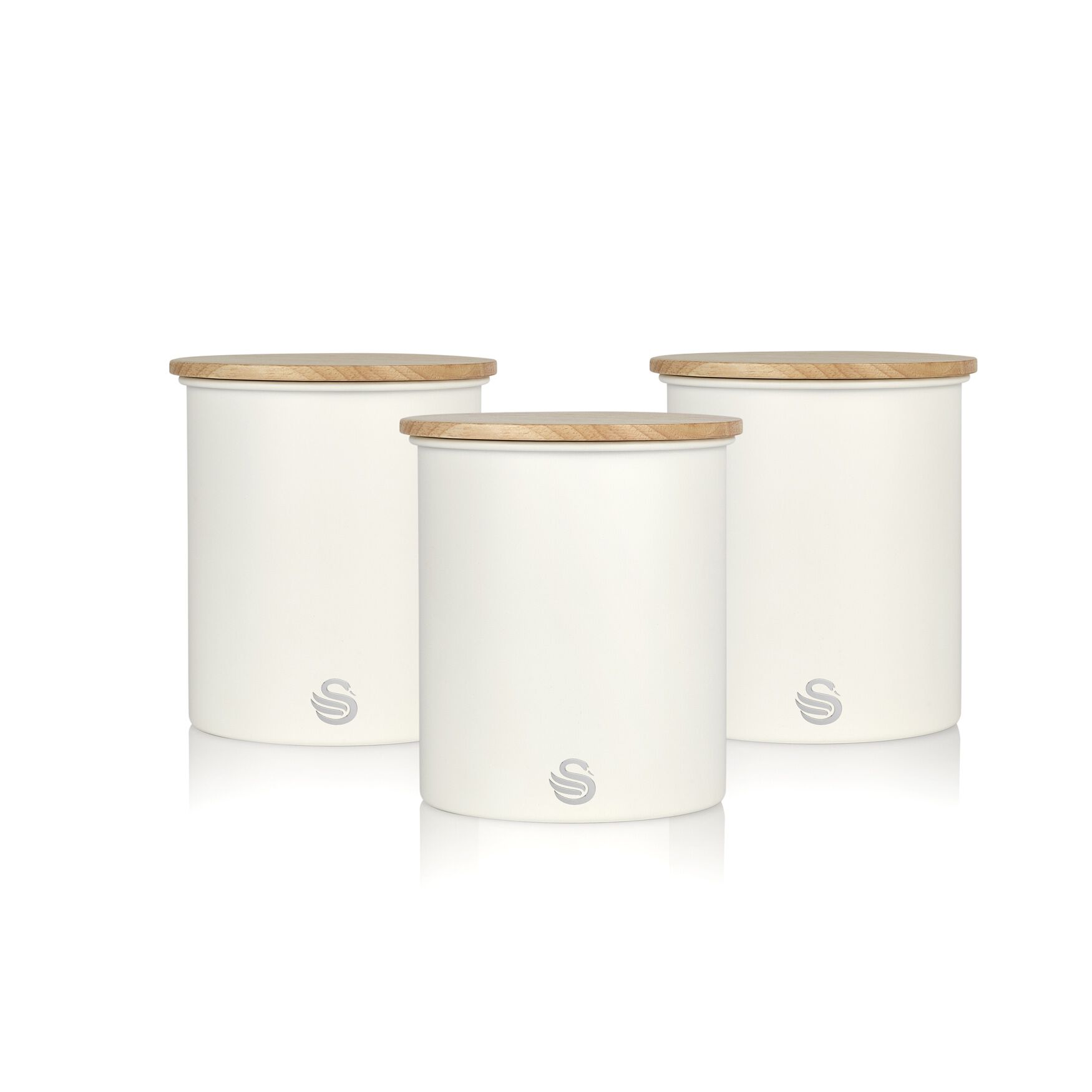 Nordic Set Of 3 Cannisters - White, , alternate image number 3