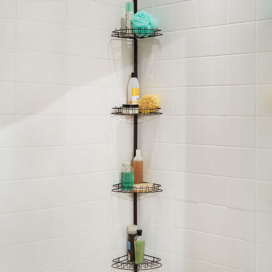 4-Tier Corner Shower Shelf, BRONZE, hi-res image number null