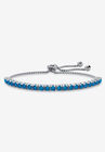 Silver Tone Bolo Bracelet (4mm), Simulated Birthstone 9.25" Adjustable, SEPTEMBER, hi-res image number null
