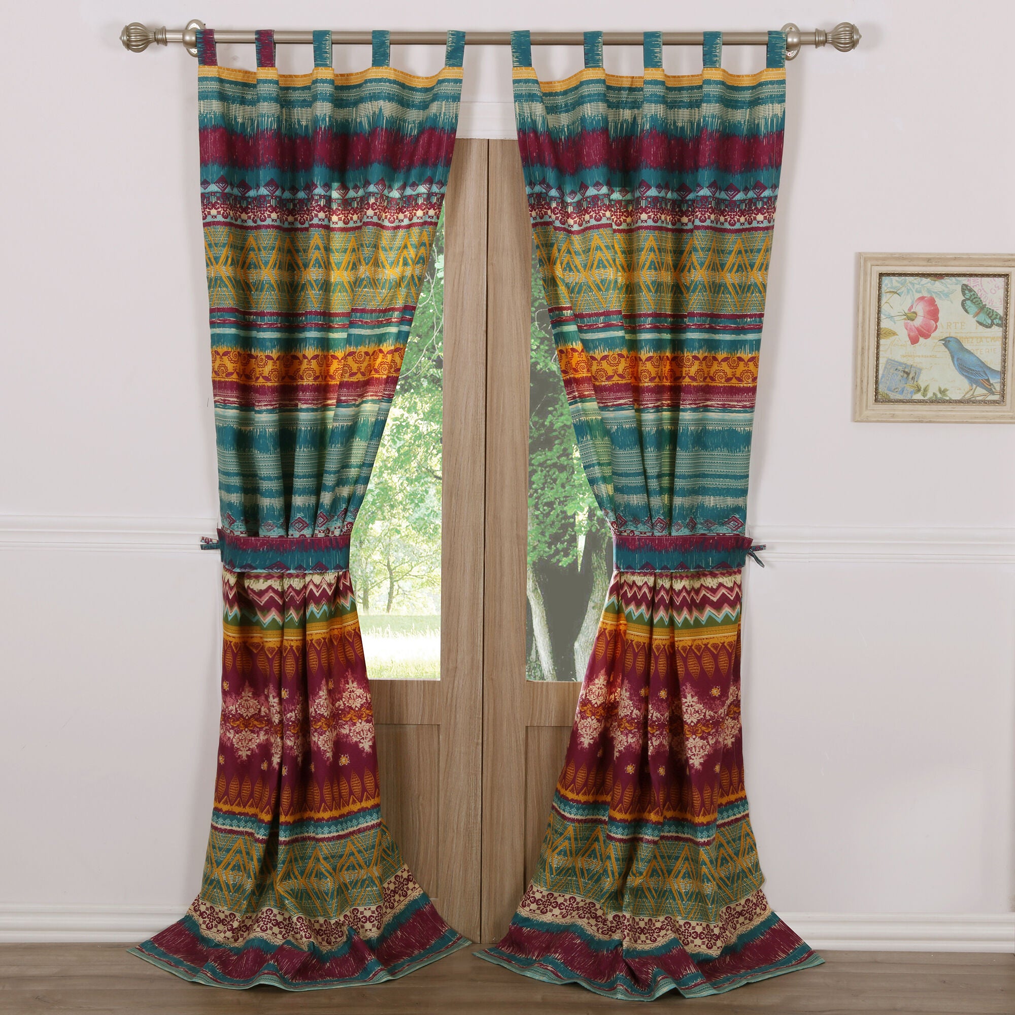 Southwest Window Curtain Panels, Set of 2, 84 inches, SIESTA, alternate image number 2