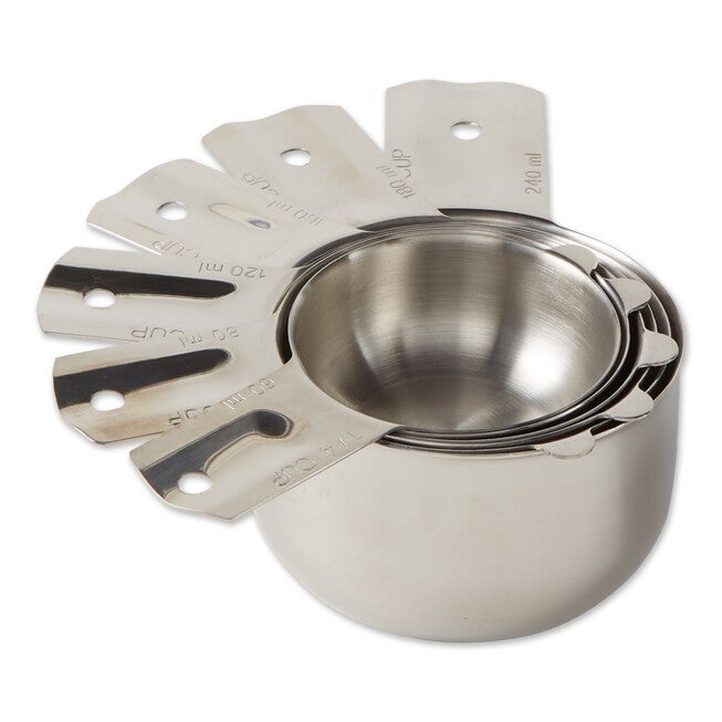 Nesting Stainless Steel Measuring Cups, Set 6, GRAY, hi-res image number 0