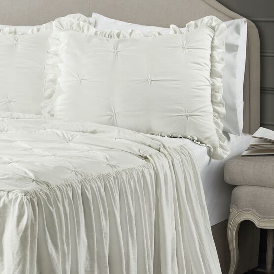 Ravello Pintuck Ruffle Skirt Bedspread 3 Pc Set, , alternate image number null