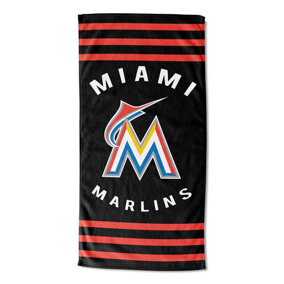 Marlins Stripes Beach Towel, MULTI, hi-res image number null