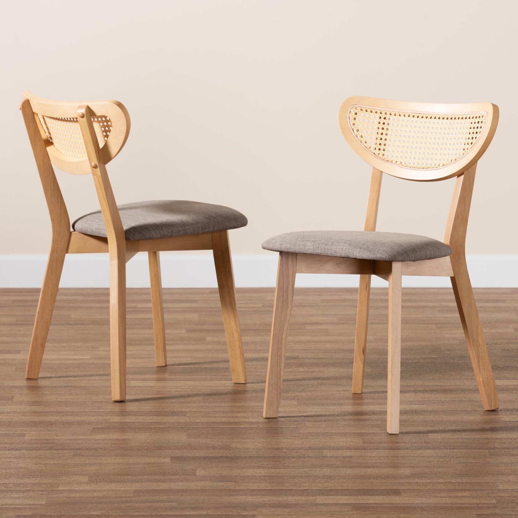 Dannell Mid-Century Modern Cream Fabric And Black Finished Wood Dining Chair, , alternate image number 13