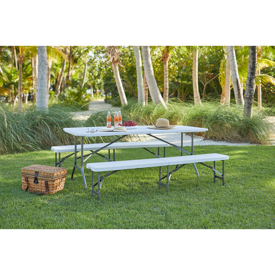 Fold-In-Half Resin Table, 6' Long, 29¼"Hx30"Wx72"L, WHITE, hi-res image number null
