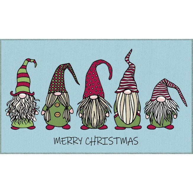 Christmas Gnomes Light Blue Kitchen Rug, LIGHT BLUE, hi-res image number null