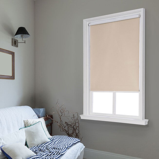 Cut-to-Width Spring Vinyl Roller Shade, CREAM, hi-res image number 0