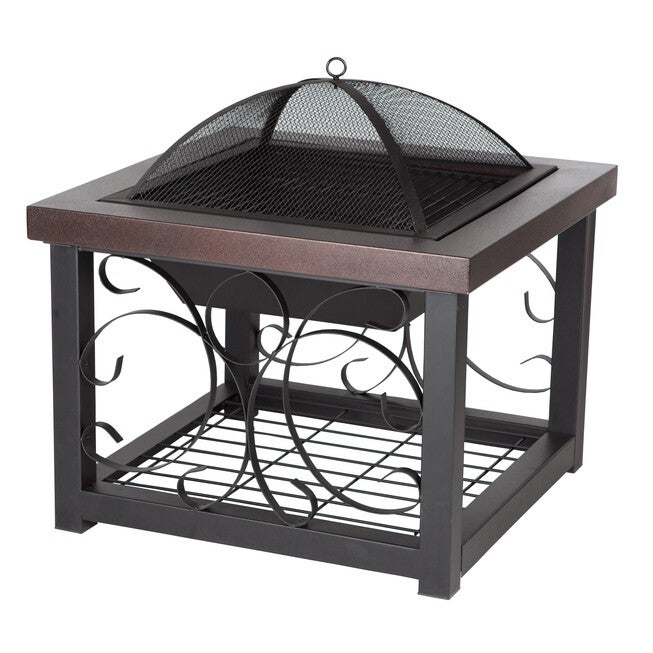 Hammer Tone Bronze Finish Cocktail Table Fire Pit, BRONZE, hi-res image number 0