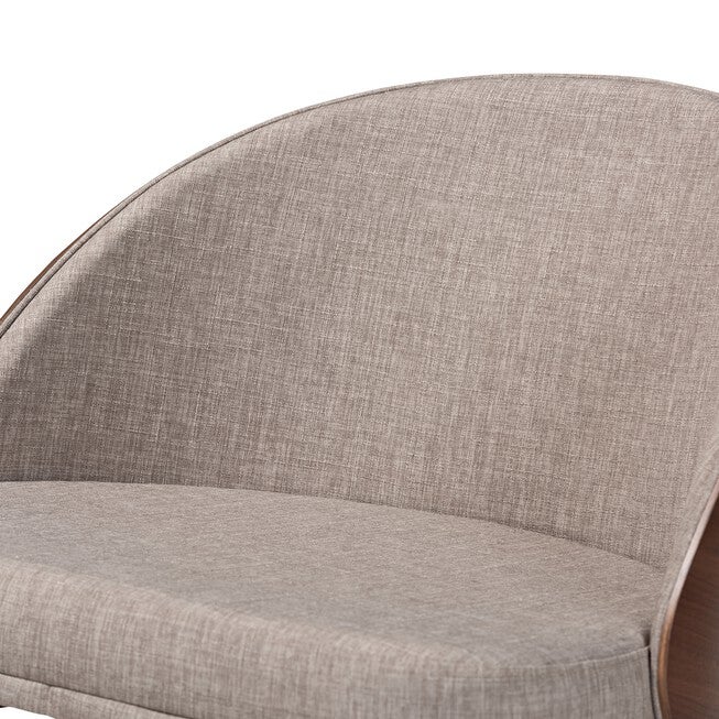 Lovella Mid-Century Modern Grey Fabric And Walnut Brown Finished Wood 2-Piece Accent Chair Set, , alternate image number null