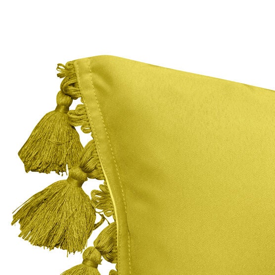 Edie @ Home Indoor/Outdoor Colorblock Tassel Fringe Decorative Throw Pillow 12X20, Citron, , alternate image number null