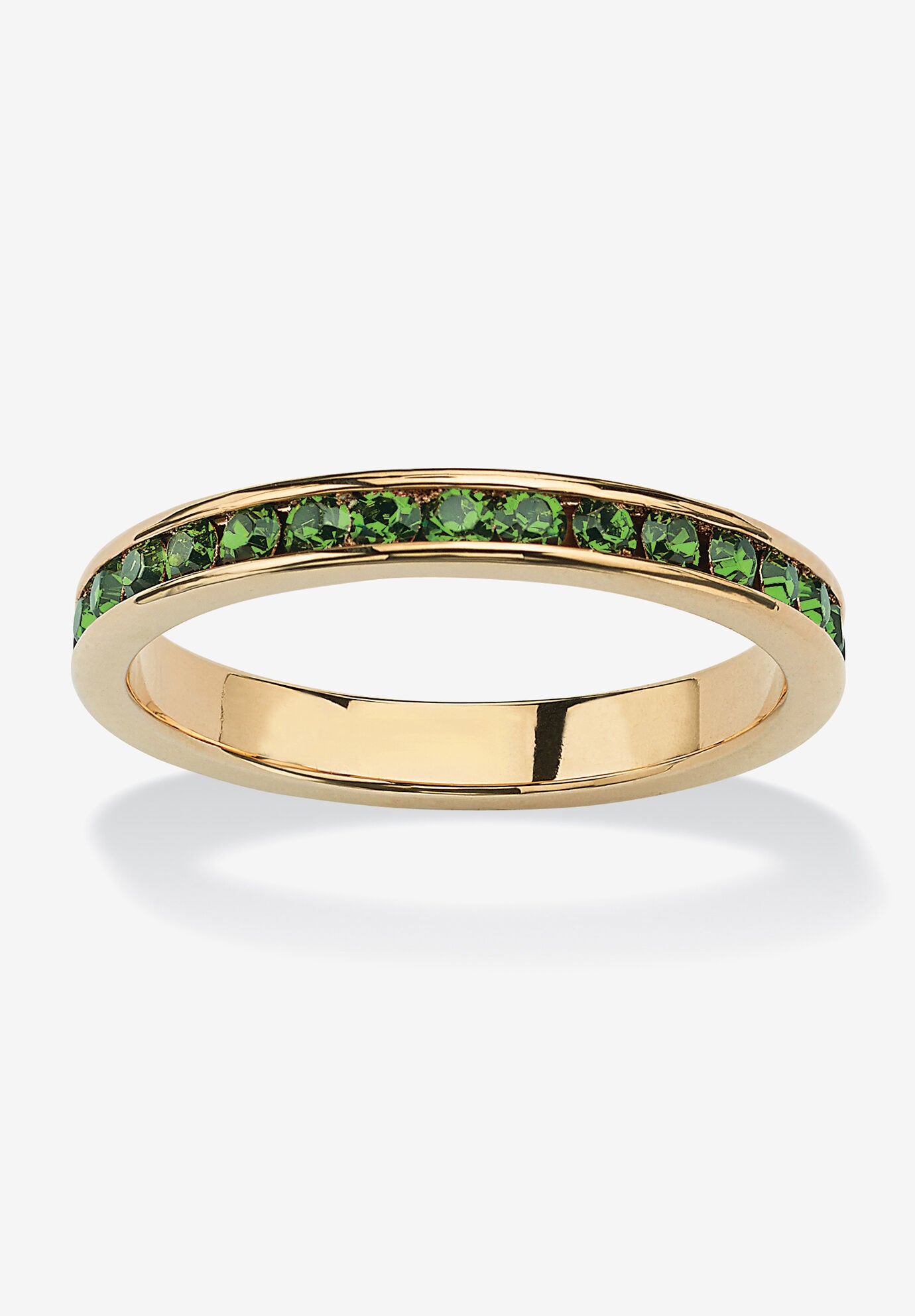 Yellow Gold Plated Simulated Birthstone Eternity Ring, AUGUST, hi-res image number 0