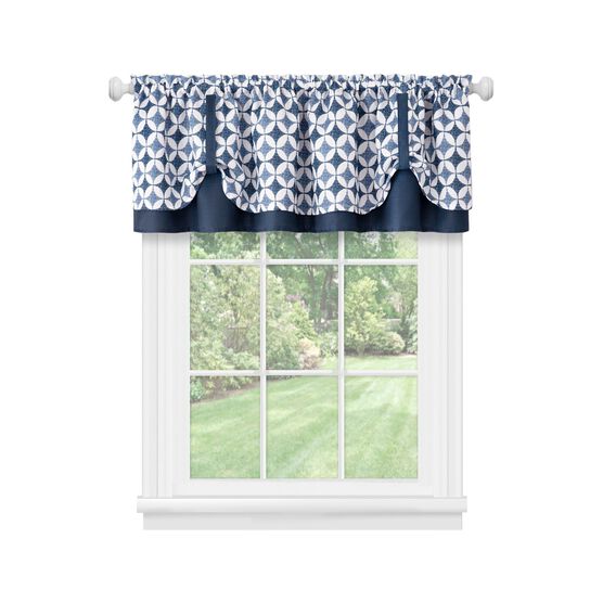 Callie Double Layer Pick Up Valance - 58x14, NAVY, hi-res image number null