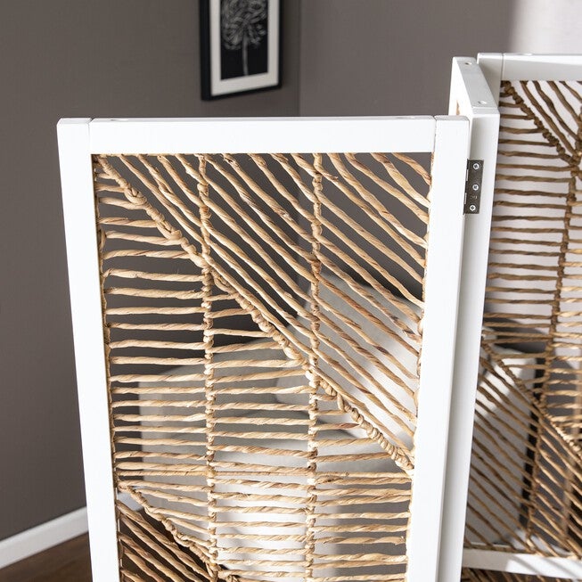 Quilino Woven Room Divider Screen, WHITE, hi-res image number null
